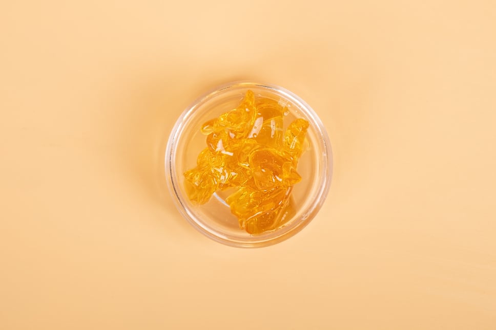 Golden Cannabis Resin Concentrate, Wax with High Thc